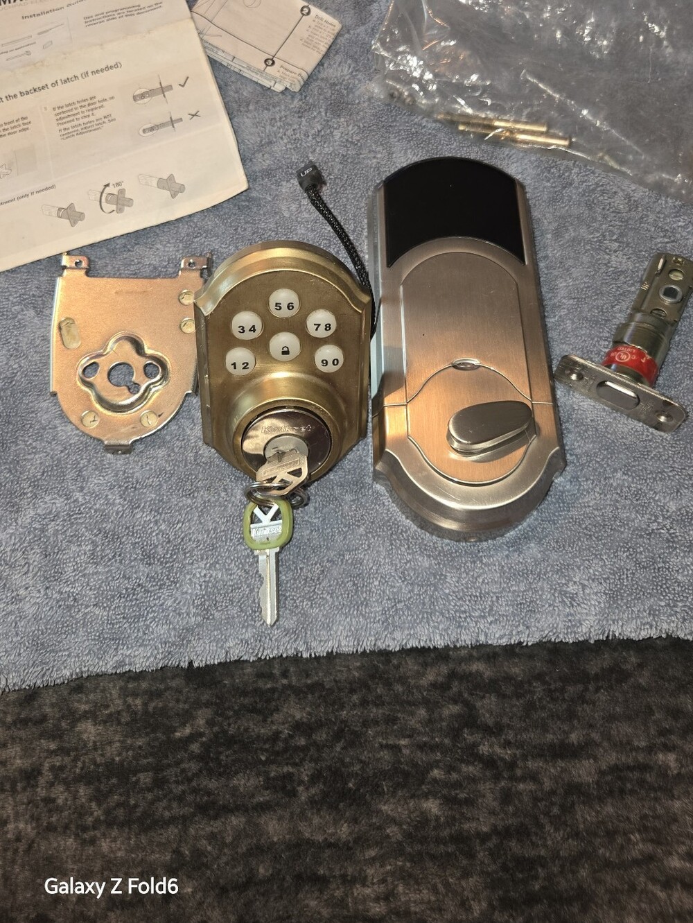 Kwikset Keypad Deadbolt Lock Smart Electronic Door Lock - Brass and Silver
